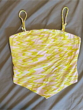 Neon Yellow Wave Bandana Top